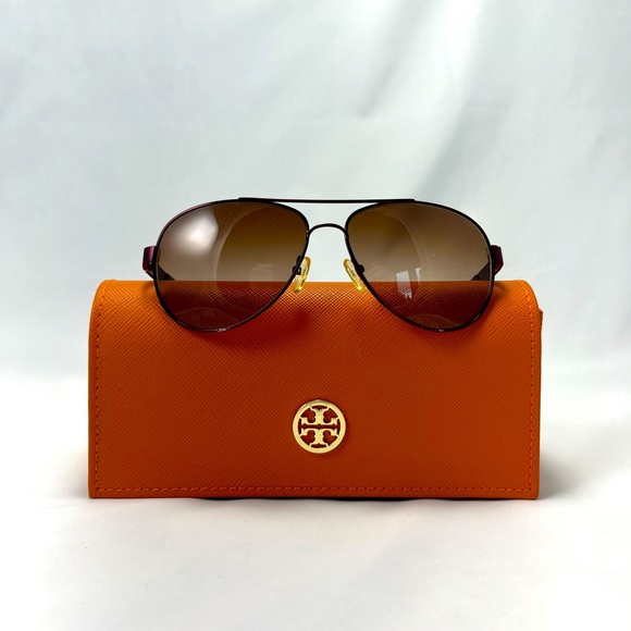 Tory Burch Accessories - Tory Burch Purple Oversized Aviator Sunglasses with Case